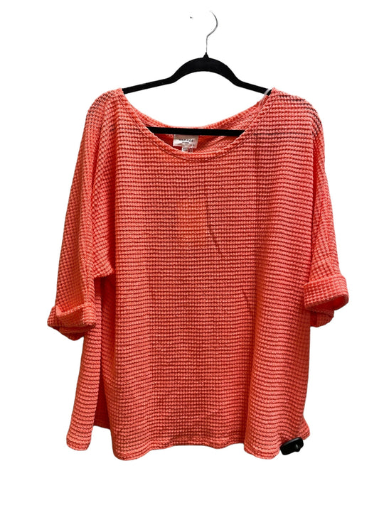 Top Short Sleeve By Andree By Unit In Coral, Size: 1x