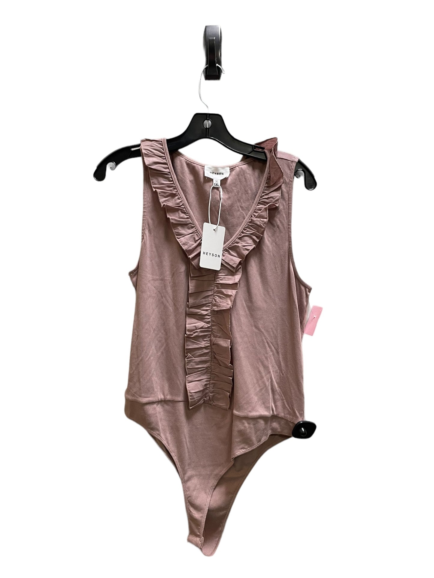 Bodysuit By Clothes Mentor In Brown, Size: 1x