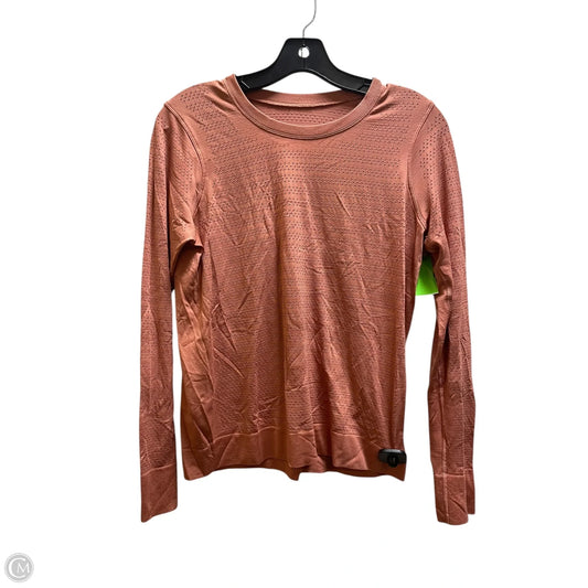 Athletic Top Long Sleeve Crewneck By Lululemon In Orange, Size: 12