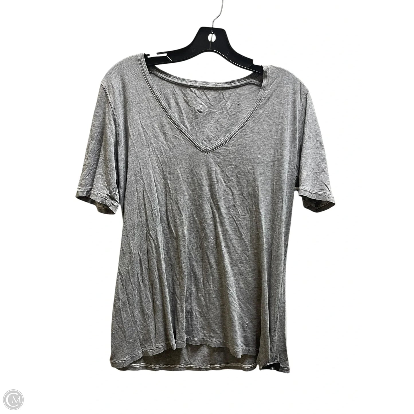 Athletic Top Short Sleeve By Lululemon In Grey, Size: 12