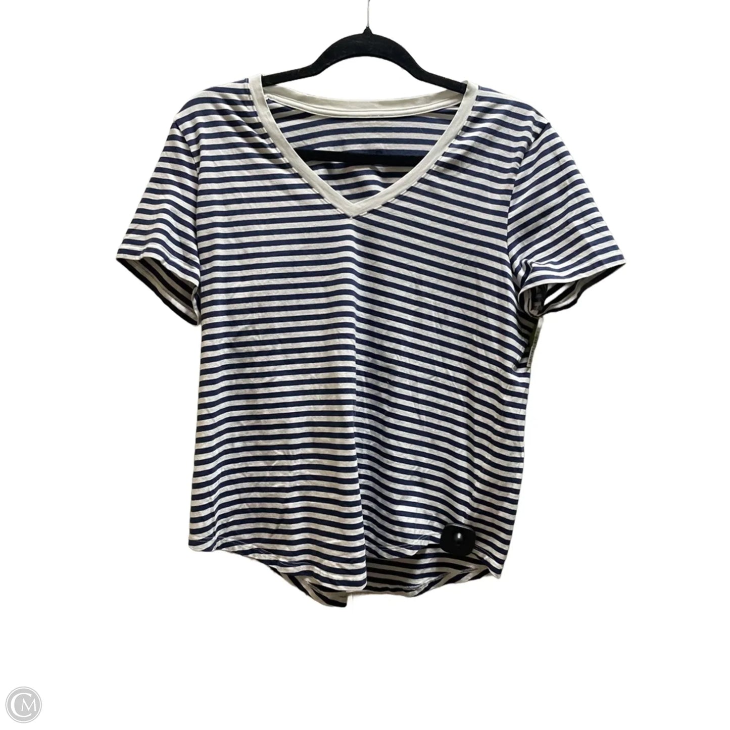Athletic Top Short Sleeve By Lululemon In Striped Pattern, Size: 8