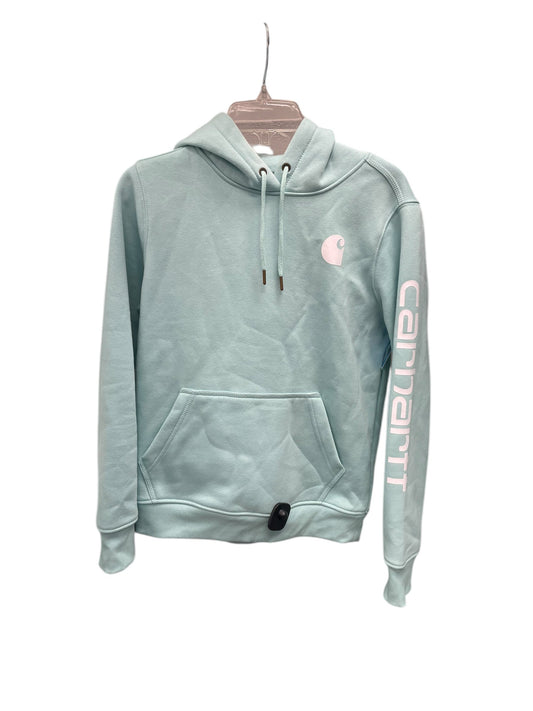 Sweatshirt Hoodie By Carhartt In Teal, Size: S