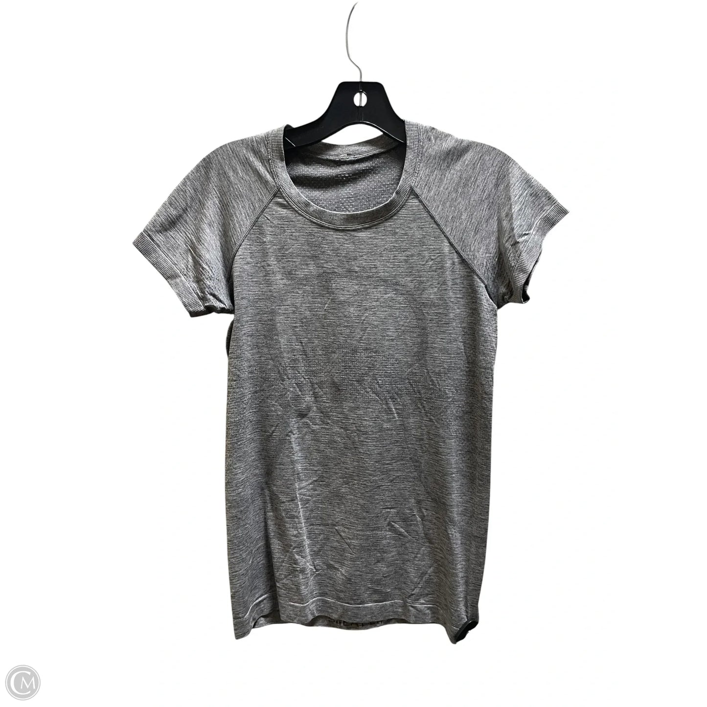 Athletic Top Short Sleeve By Lululemon In Grey, Size: 6