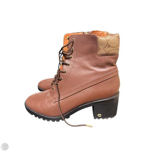Boots Designer By Coach In Brown, Size: 11