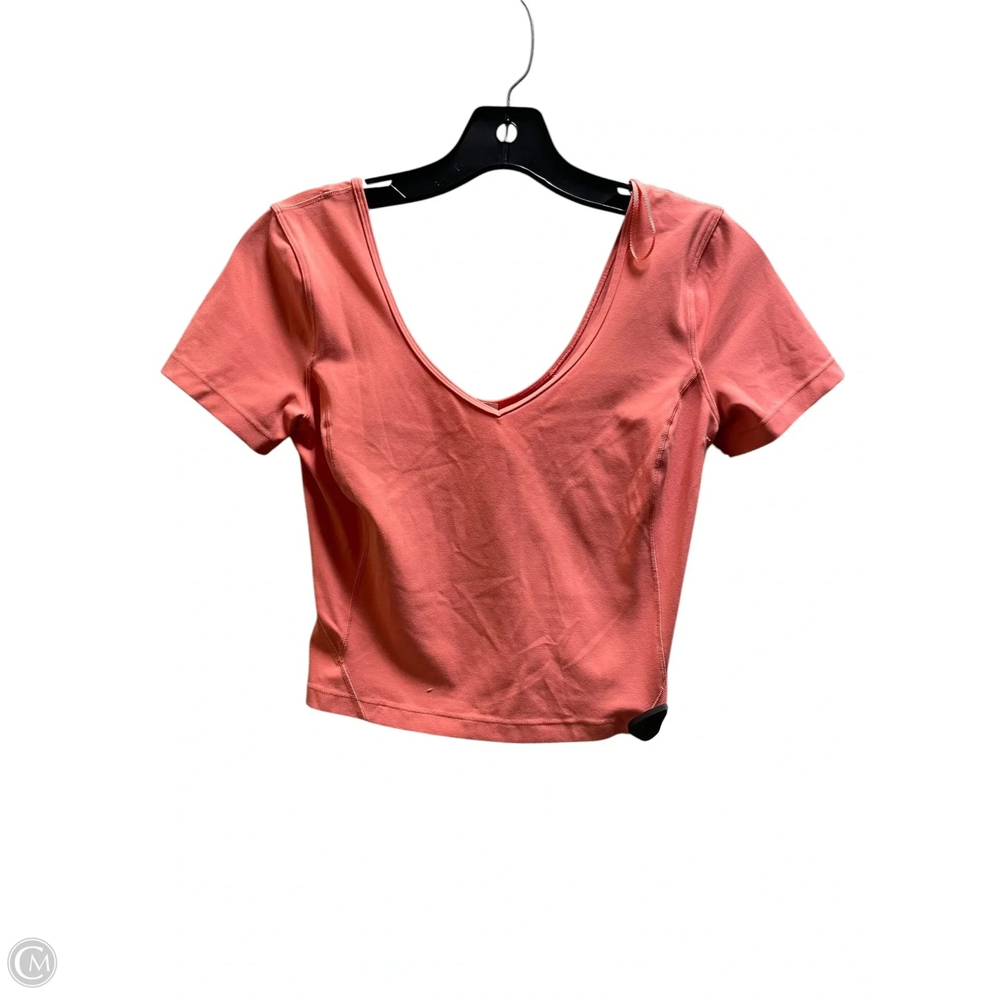 Athletic Top Short Sleeve By Lululemon In Pink, Size: 4