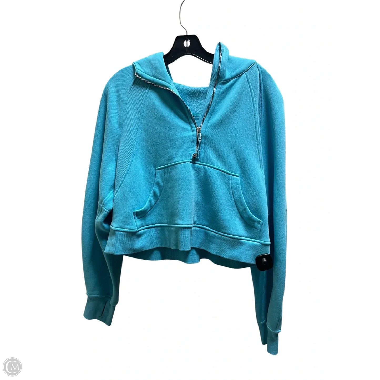 Athletic Sweatshirt Hoodie By Lululemon In Teal, Size: Xs