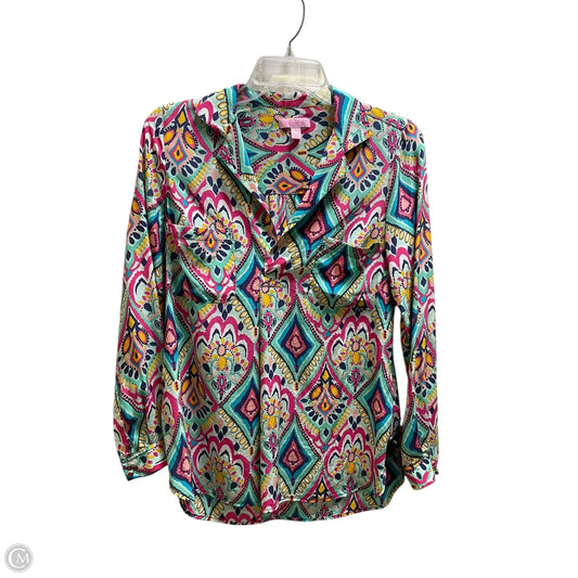 Top Long Sleeve Designer By Lilly Pulitzer In Green, Size: S