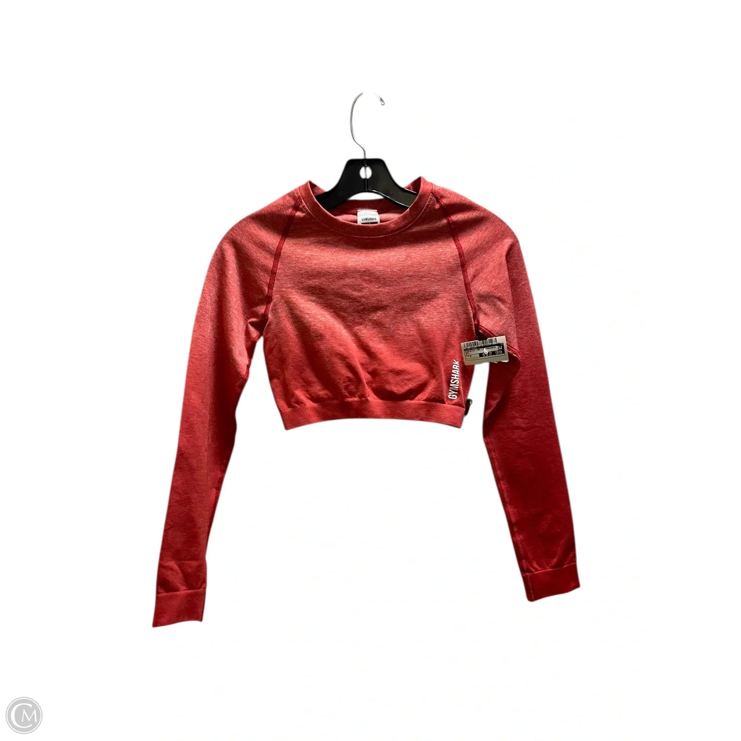 Athletic Top Long Sleeve Crewneck By Gym Shark In Red, Size: S