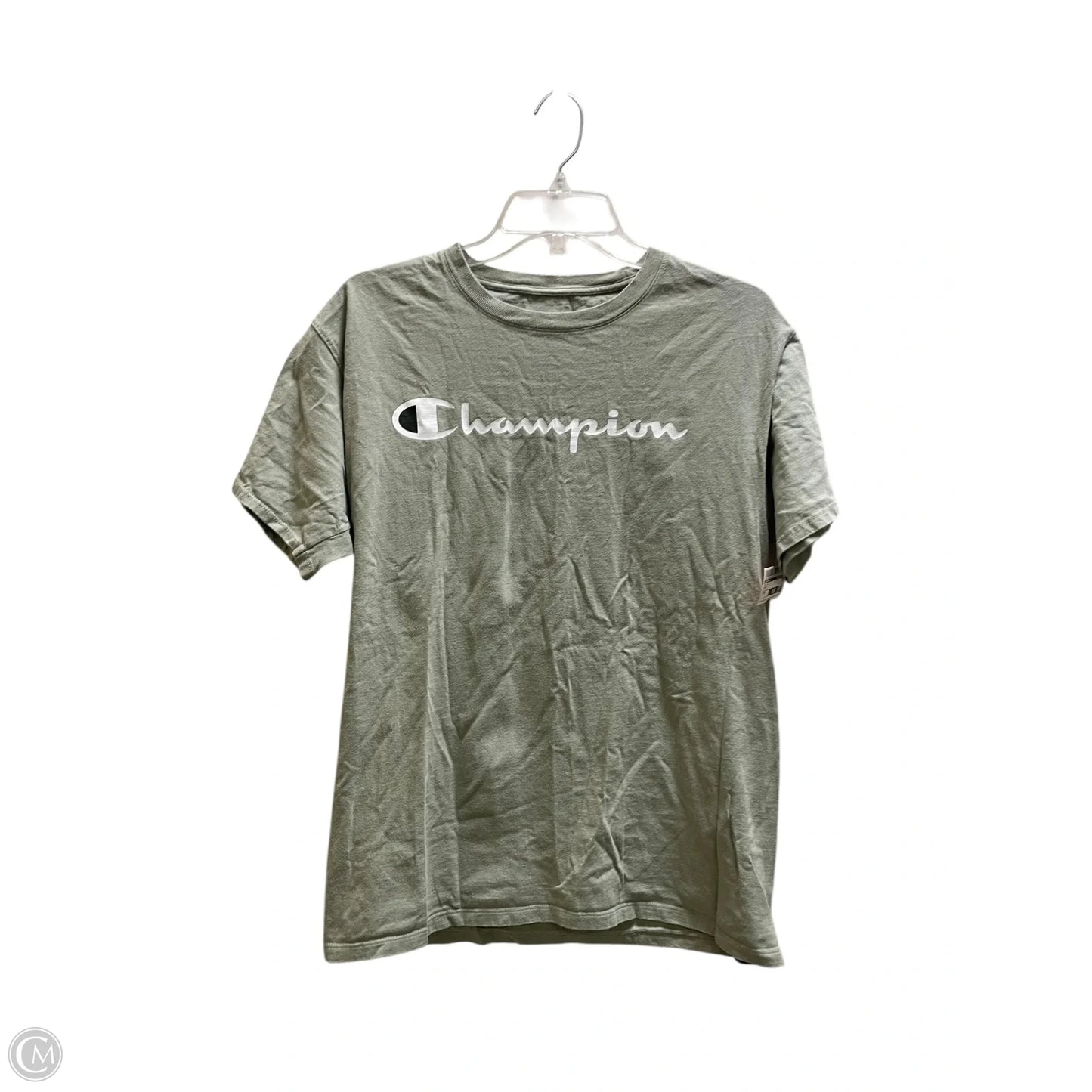 Top Short Sleeve By Champion In Green, Size: M