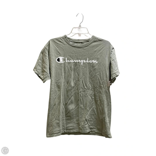 Top Short Sleeve By Champion In Green, Size: M