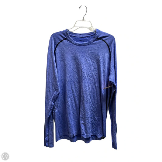 Athletic Top Long Sleeve Collar By Lululemon In Blue, Size: 8