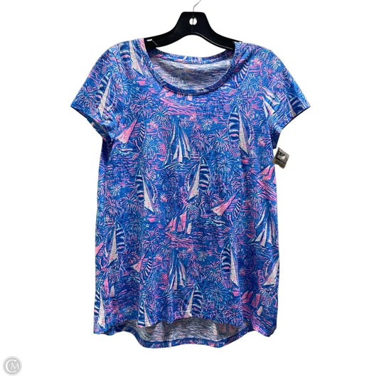 Top Short Sleeve Designer By Lilly Pulitzer In Blue, Size: Xs