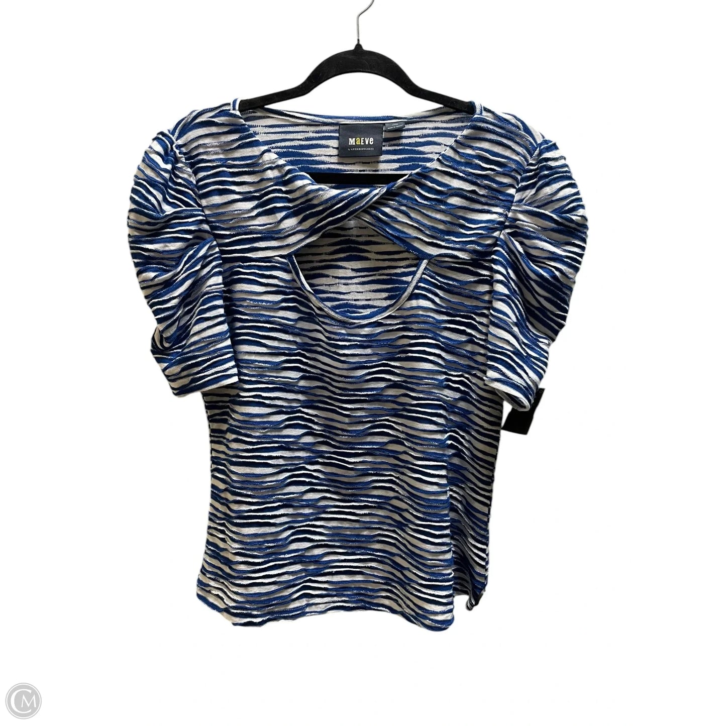 Top Short Sleeve By Maeve In Blue, Size: L