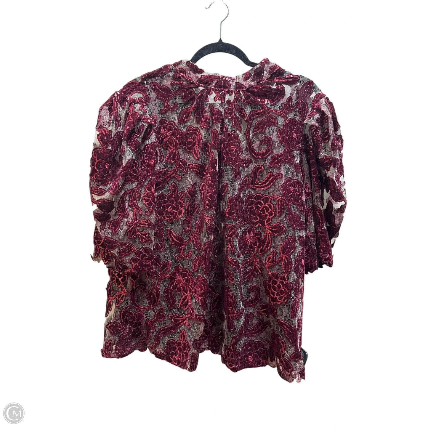 Top Short Sleeve By Anthropologie In Red, Size: Xl