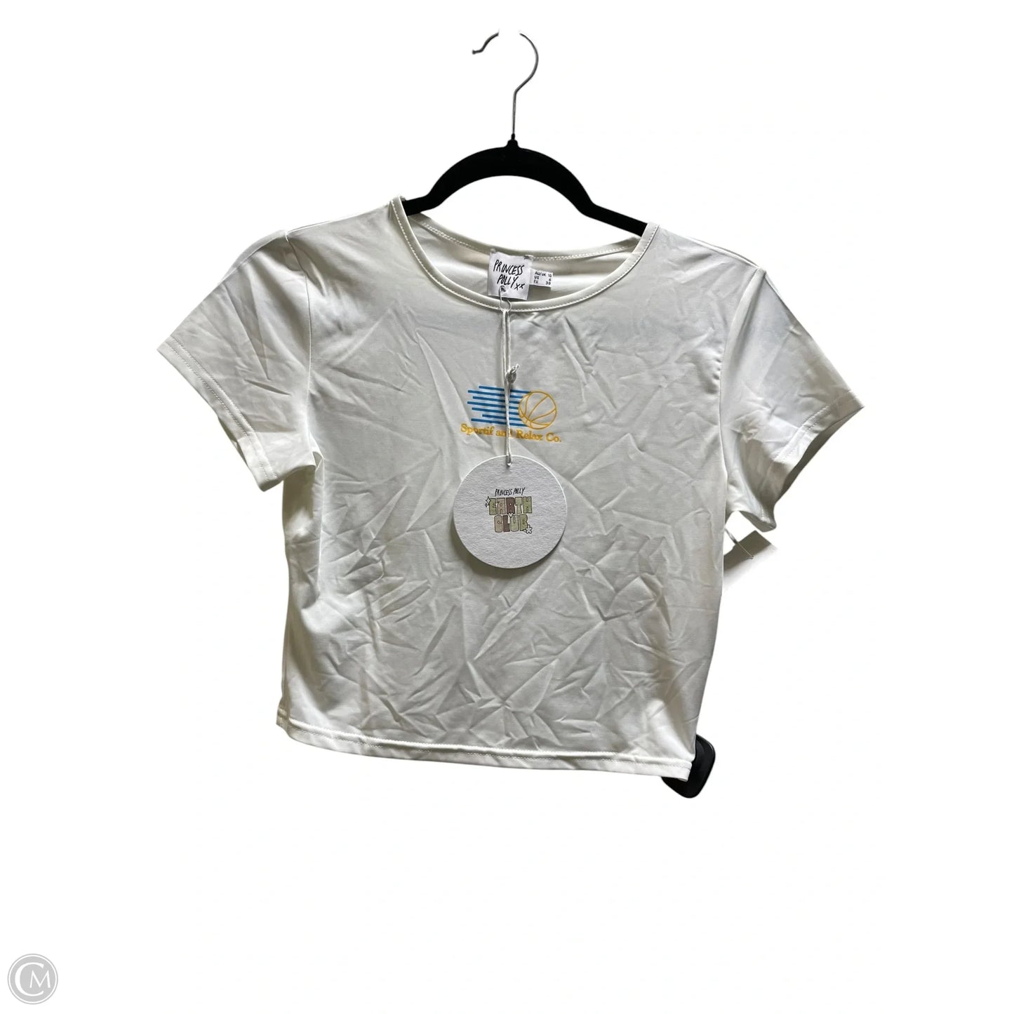 Top Short Sleeve By Princess Polly In White, Size: 6