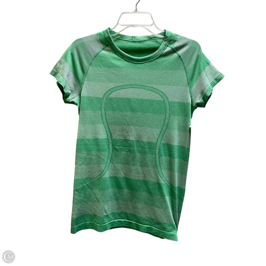 Athletic Top Short Sleeve By Lululemon In Green, Size: 10