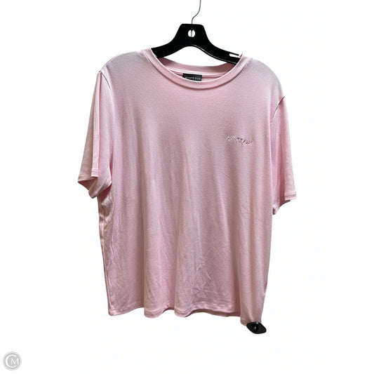 Top Short Sleeve By White Fox In Pink, Size: Xl