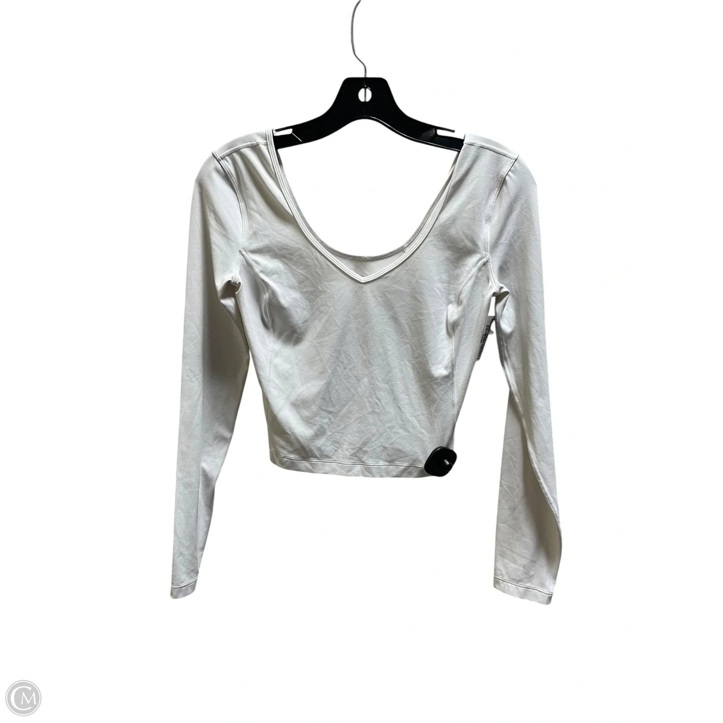 Athletic Top Long Sleeve Crewneck By Lululemon In White, Size: 4