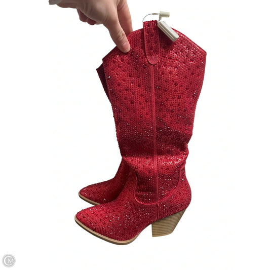 Boots Western By Forever In Red, Size: 6