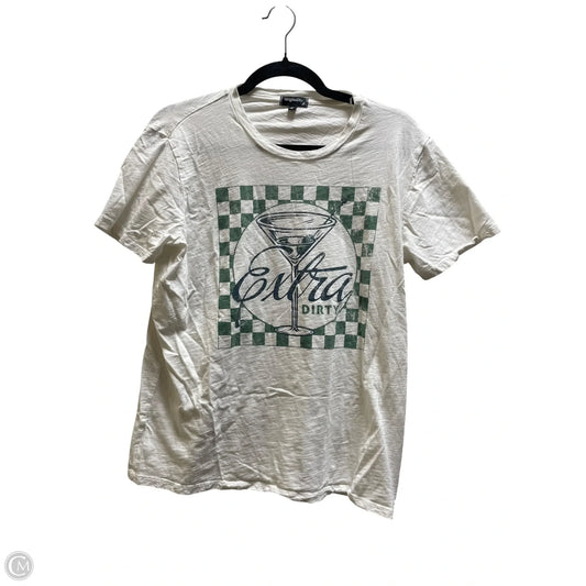 Top Short Sleeve By Originality In White, Size: L