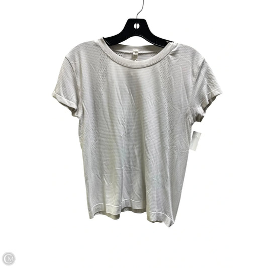 Athletic Top Short Sleeve By Lululemon In White, Size: 6