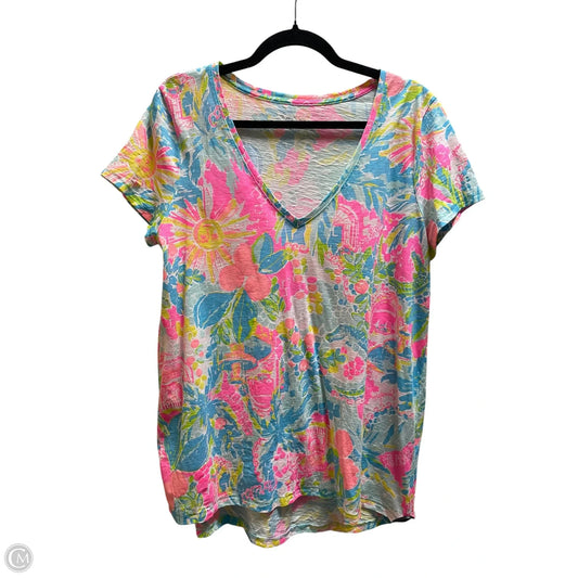 Top Short Sleeve Designer By Lilly Pulitzer In Multi-colored, Size: L