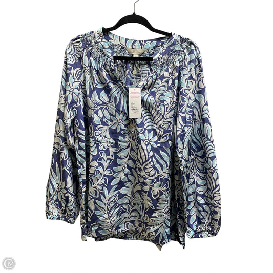 Top Long Sleeve Designer By Lilly Pulitzer In Blue, Size: L