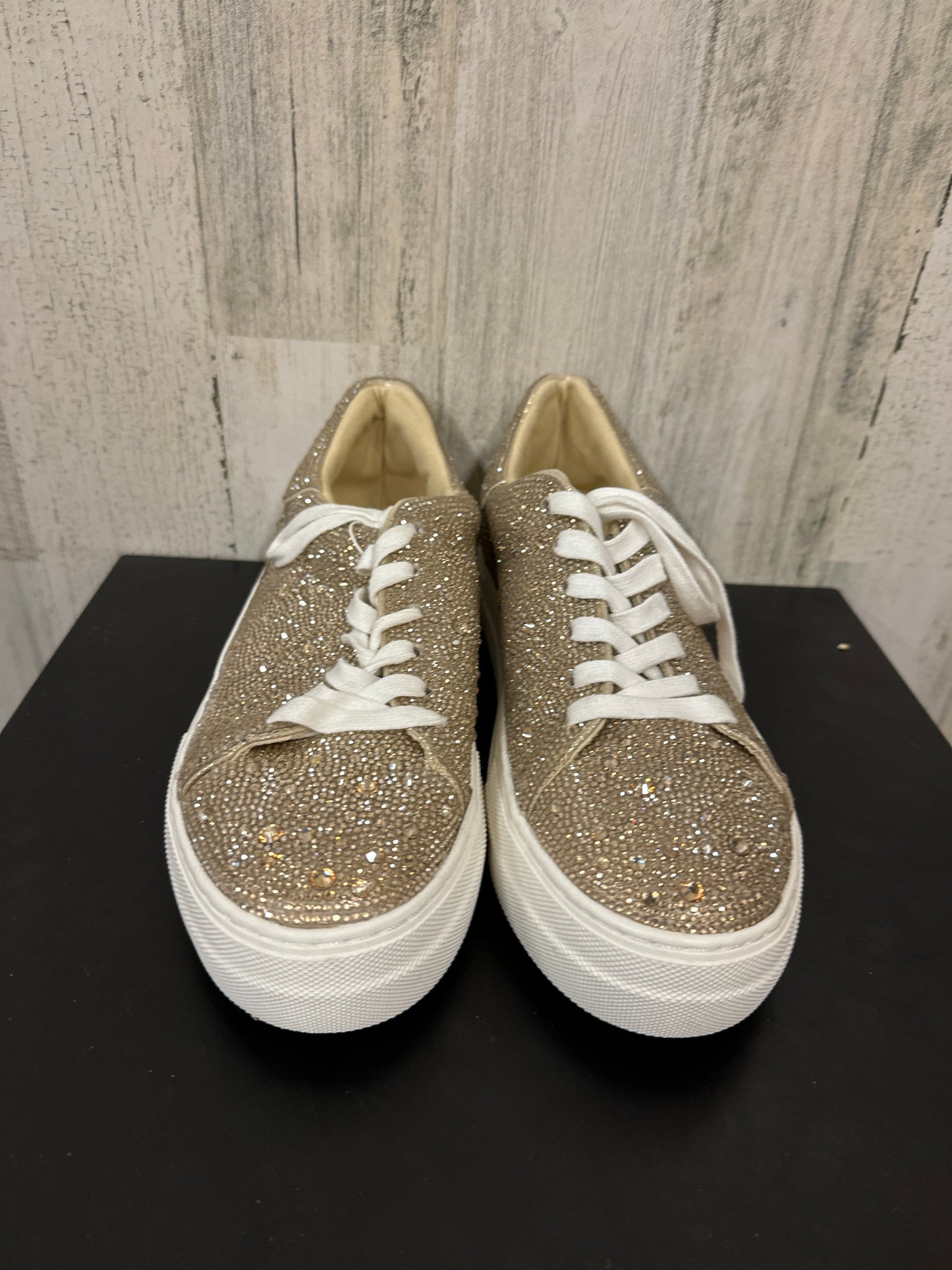 Gold Shoes Sneakers Betsey Johnson, Size 9.5