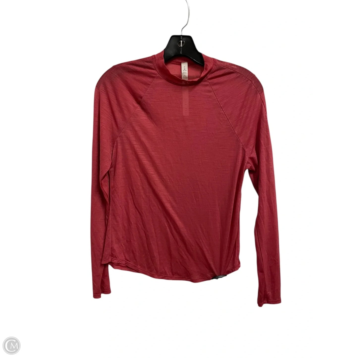 Athletic Top Long Sleeve Crewneck By Lululemon In Red, Size: 6