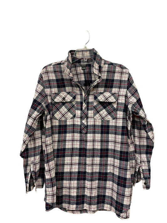 Top Long Sleeve By Eddie Bauer In Plaid Pattern, Size: 2x