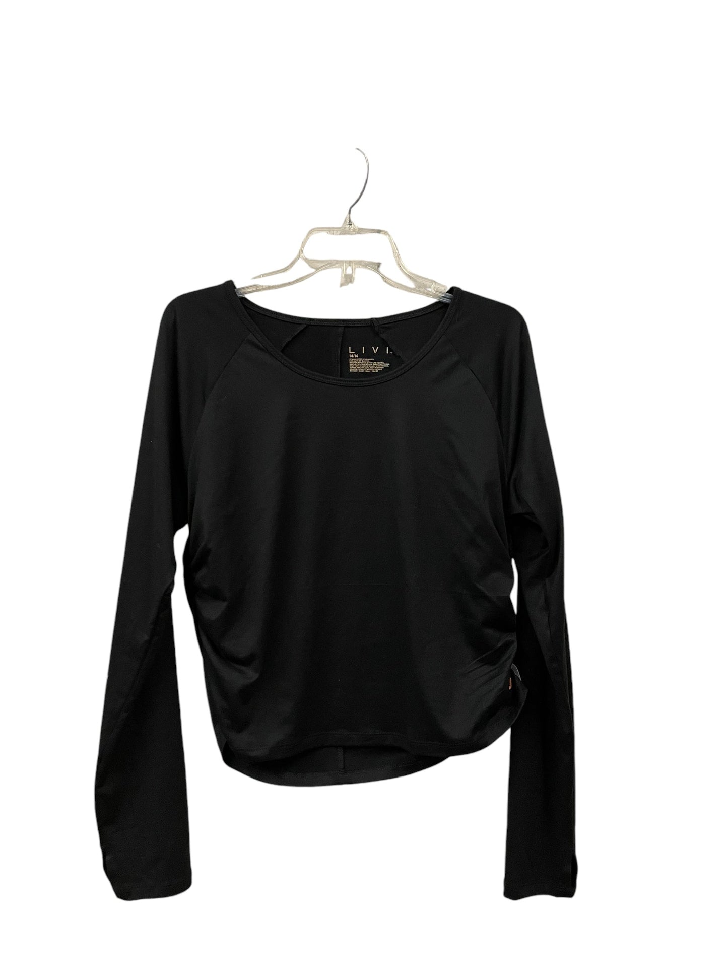 Athletic Top Long Sleeve Crewneck By Livi Active In Black, Size: Xl