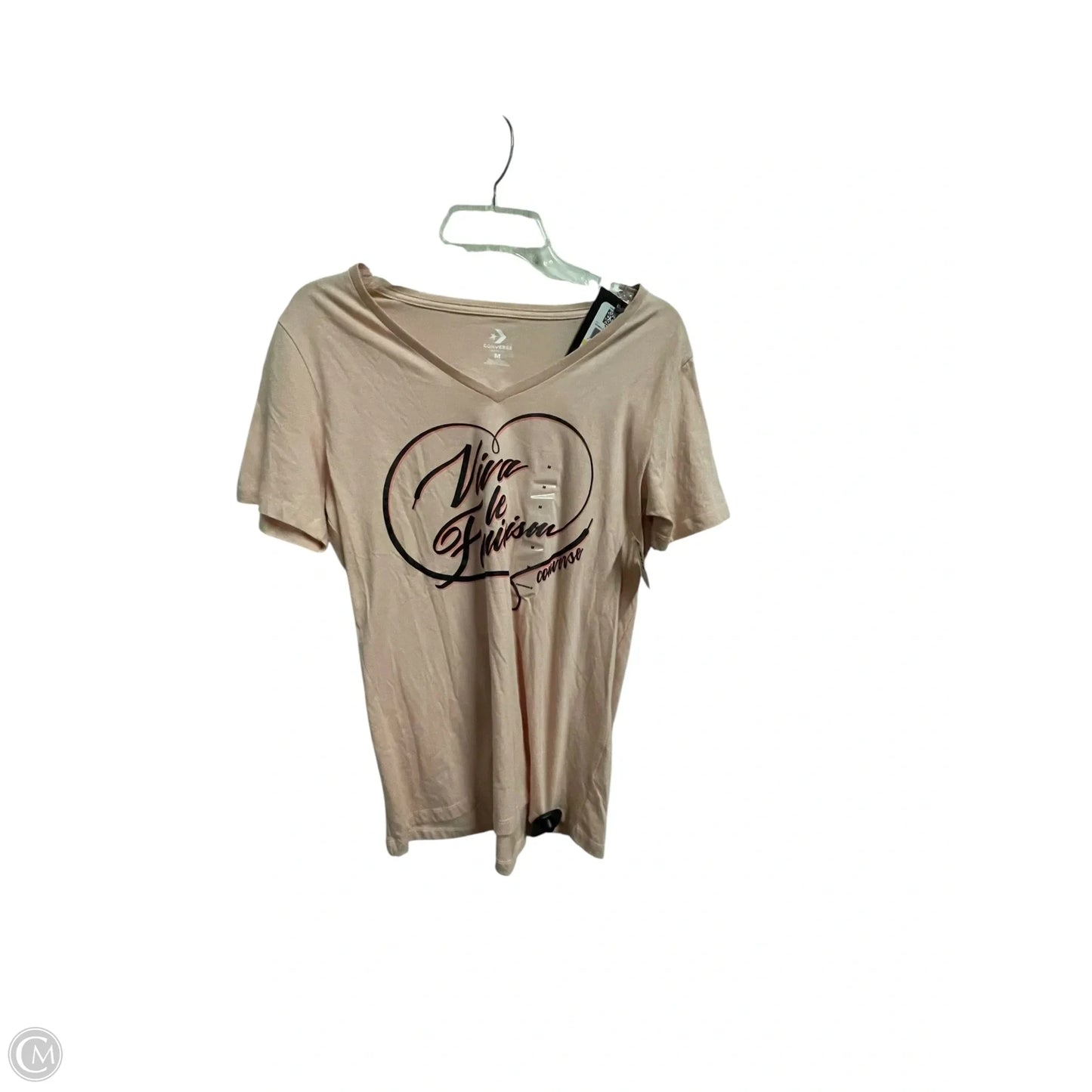 Top Short Sleeve By Converse In Pink, Size: M