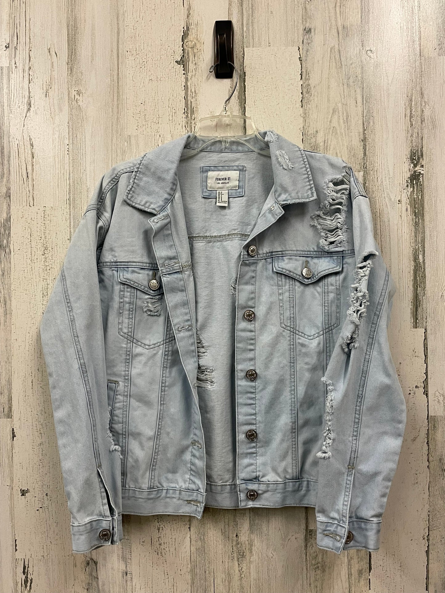 Jacket Denim By Forever 21 In Blue Denim, Size: S