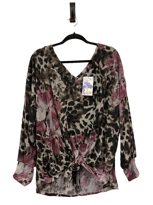 Top Long Sleeve By Ee Some In Brown, Size: Xl