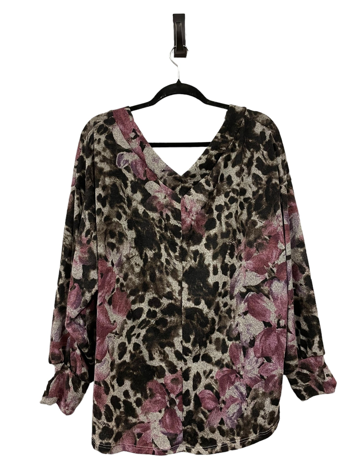 Top Long Sleeve By Ee Some In Brown, Size: Xl