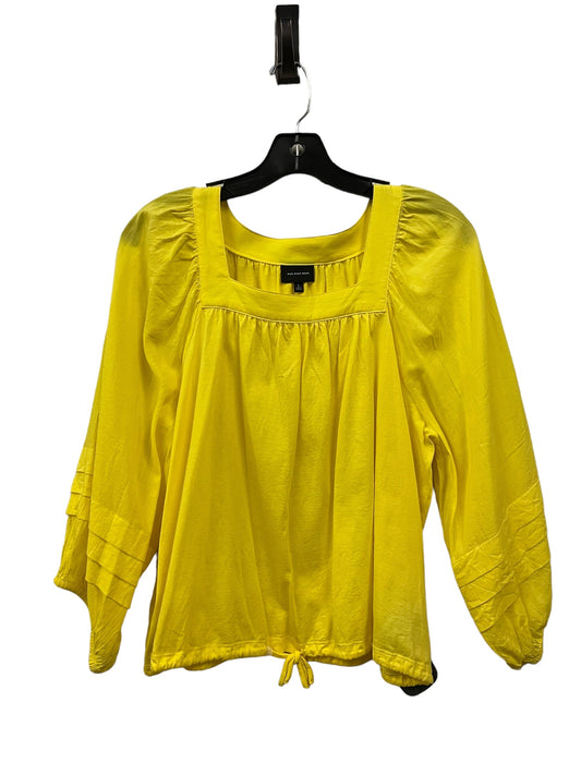 Top Long Sleeve By Who What Wear In Yellow, Size: L