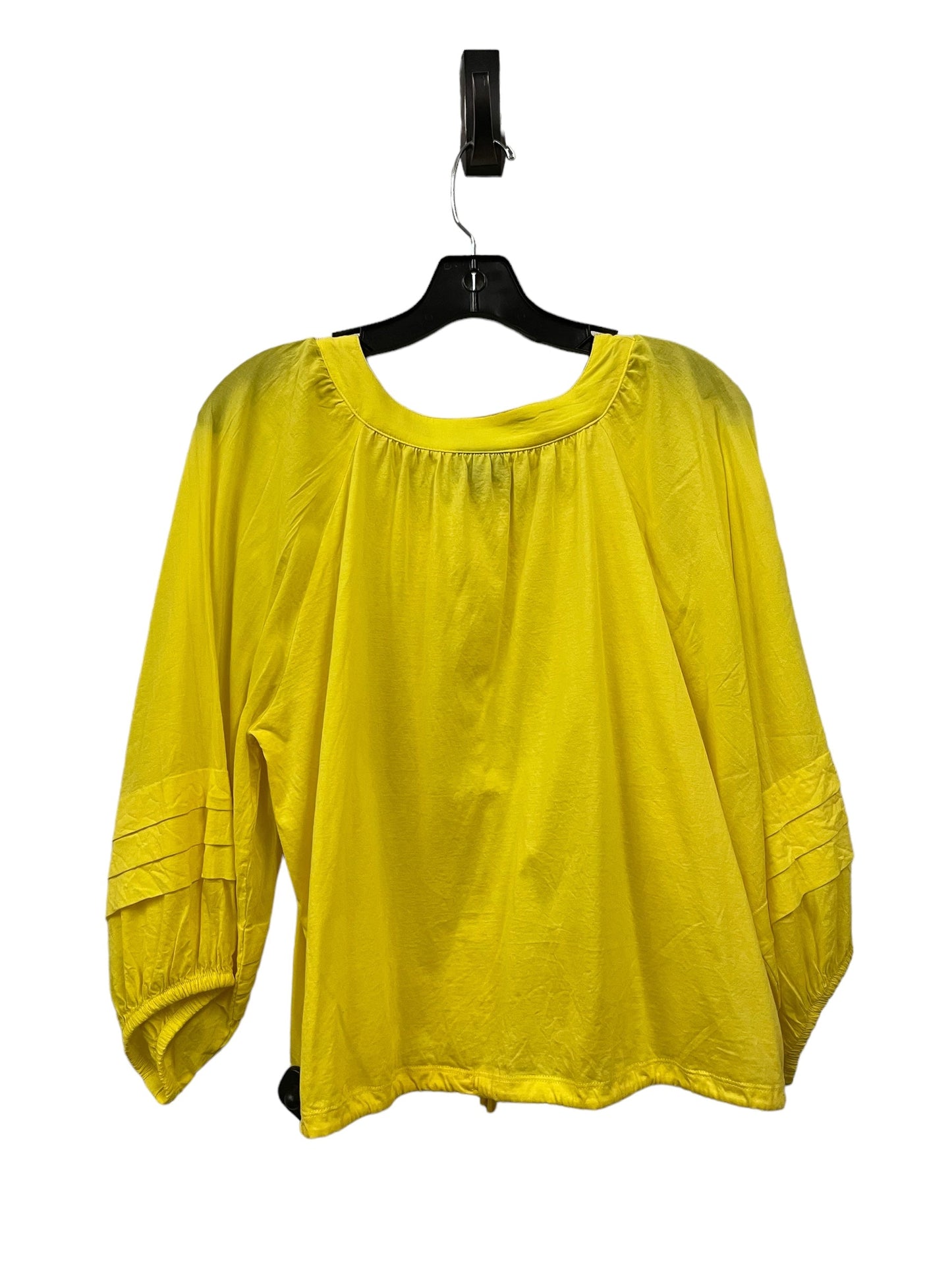 Top Long Sleeve By Who What Wear In Yellow, Size: L