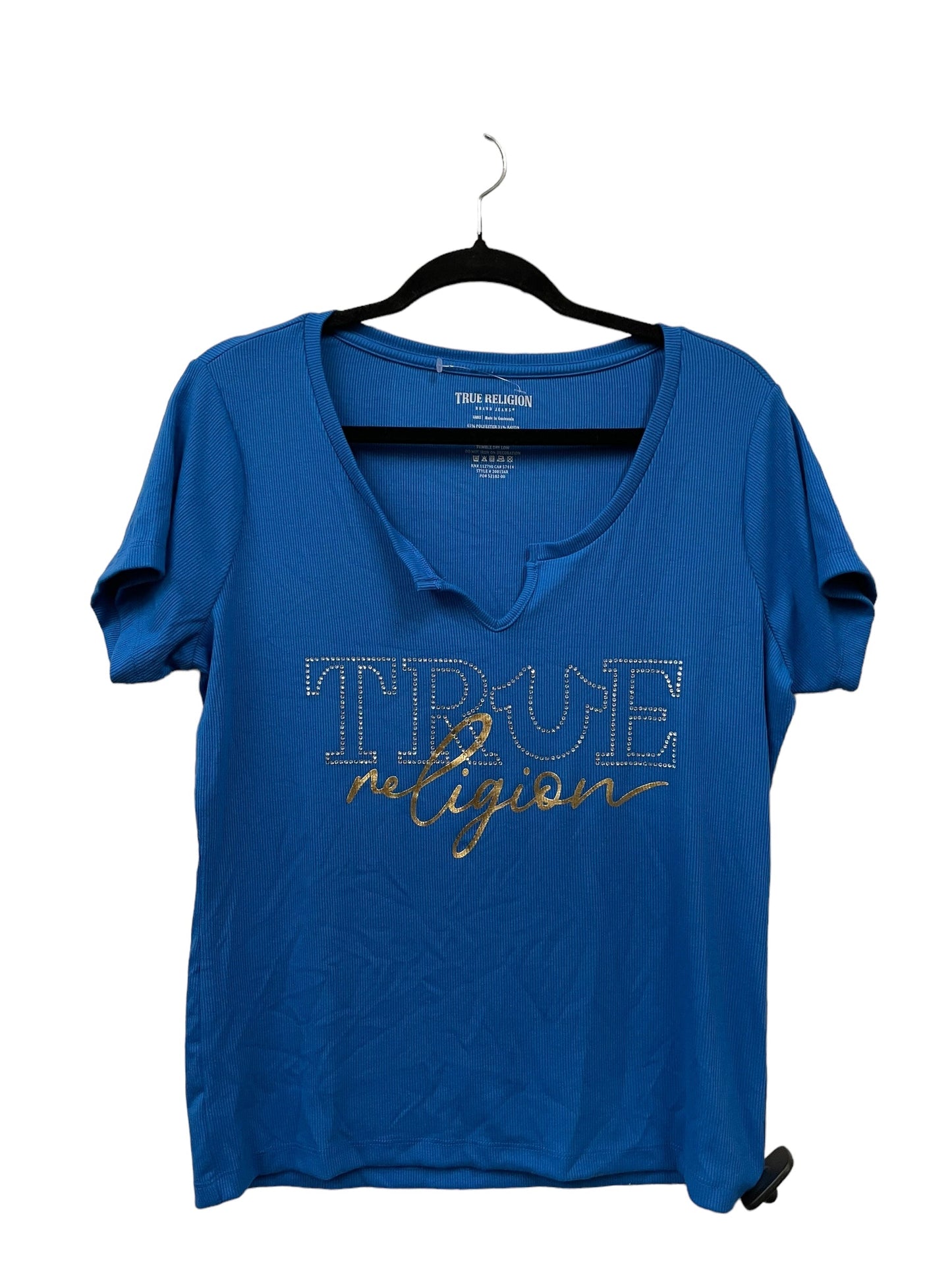 Top Short Sleeve By True Religion In Blue, Size: L