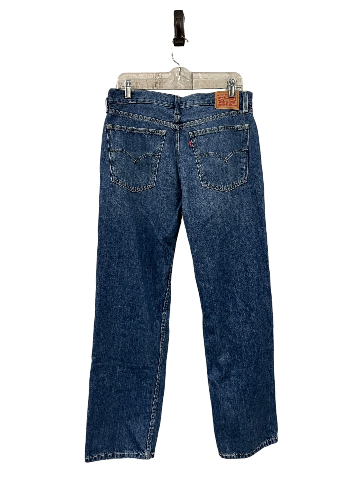 Jeans Straight By Levis In Blue Denim, Size: 12