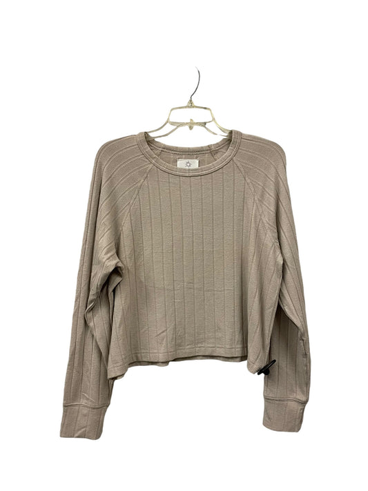 Top Long Sleeve By Aerie In Tan, Size: S