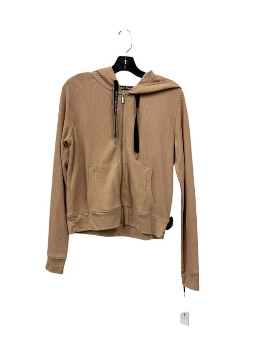 Athletic Jacket By Calvin Klein Performance In Tan, Size: M