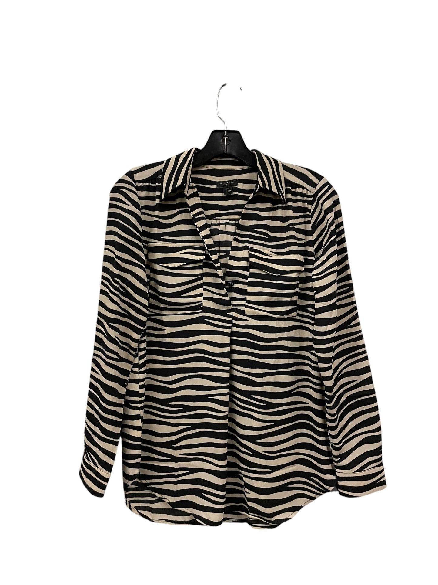 Top Long Sleeve By Ann Taylor In Zebra Print, Size: Xs