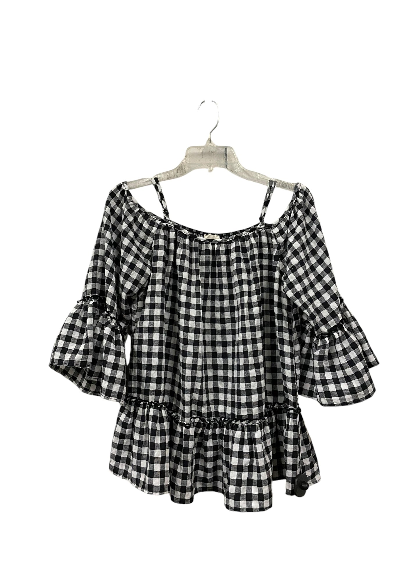 Top Long Sleeve By Caution To The Wind In Checkered Pattern, Size: S