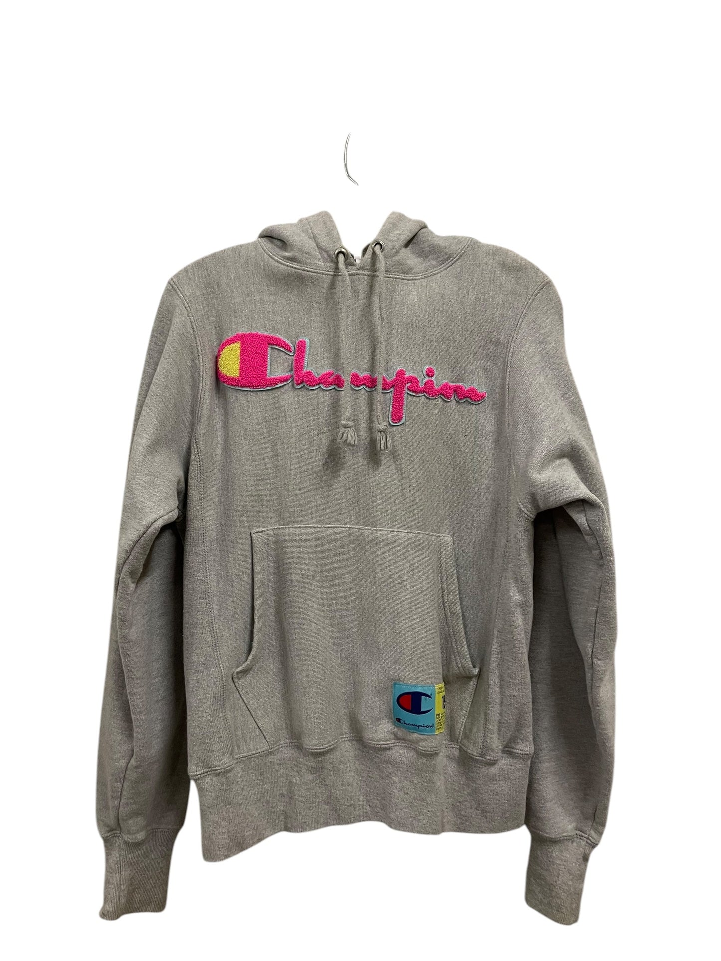 Athletic Sweatshirt Hoodie By Champion In Grey, Size: Xs