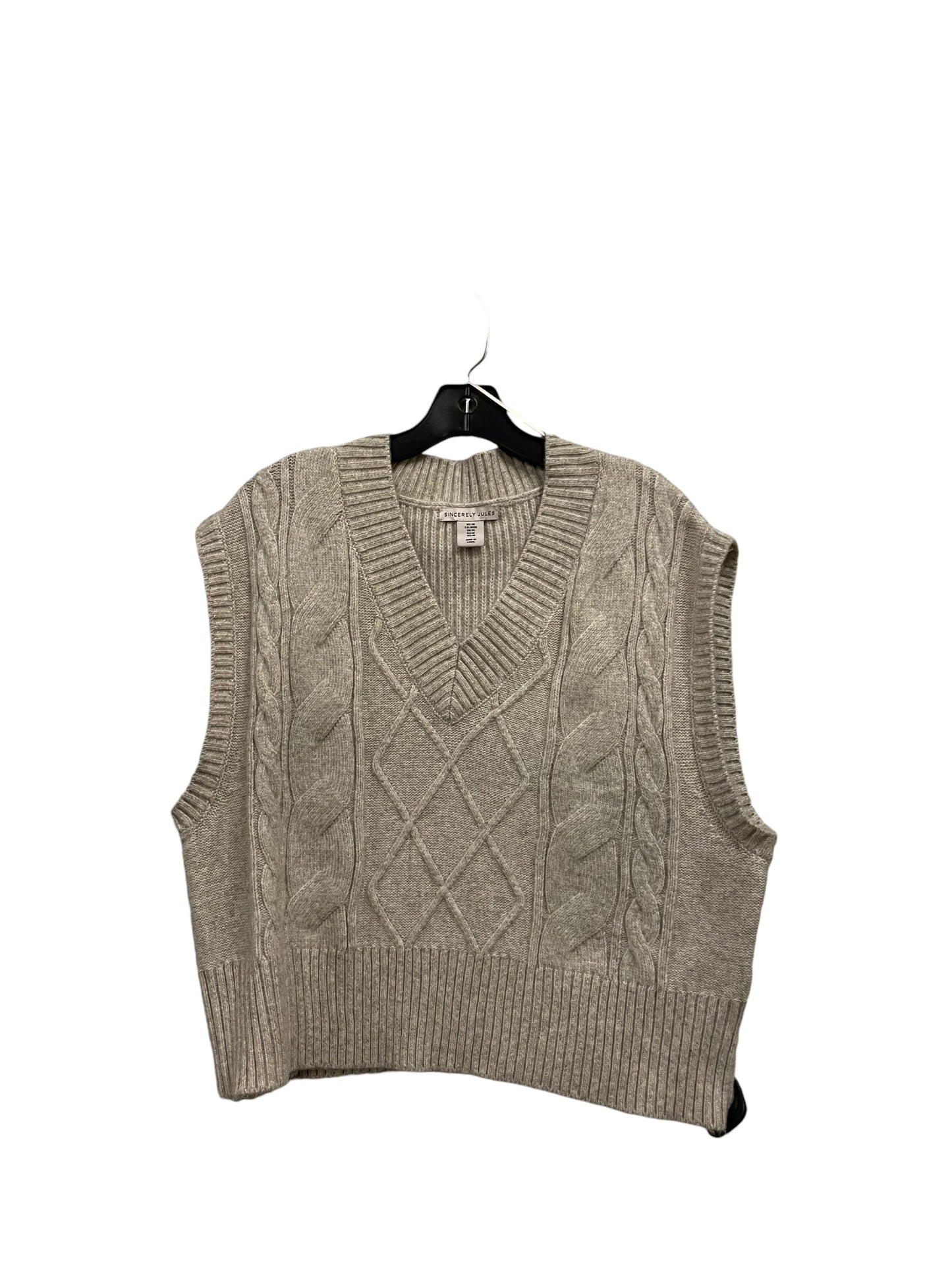 Vest Sweater By Clothes Mentor In Tan, Size: M