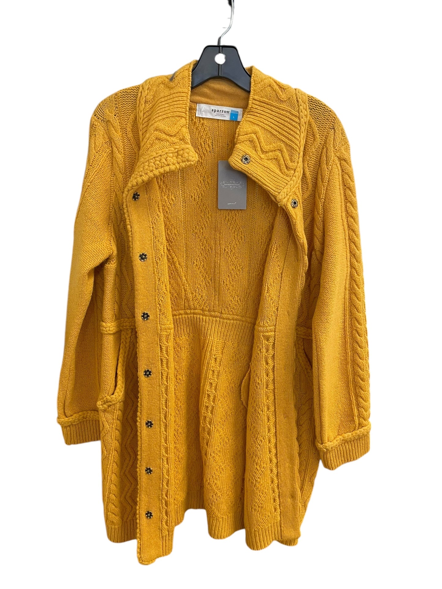 Cardigan By Anthropologie In Yellow, Size: L