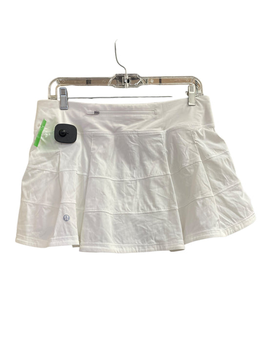 Athletic Skort By Lululemon In White, Size: 8