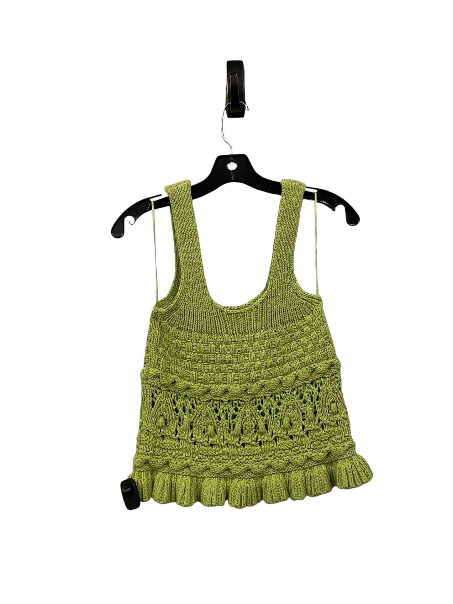 Top Sleeveless By Zara In Green, Size: S