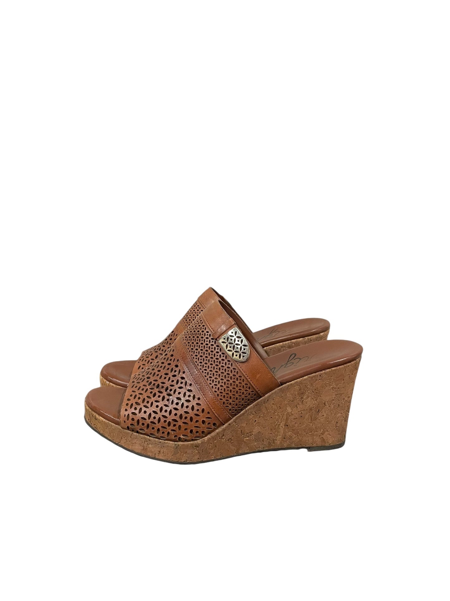 Sandals Heels Wedge By Brighton In Brown, Size: 7