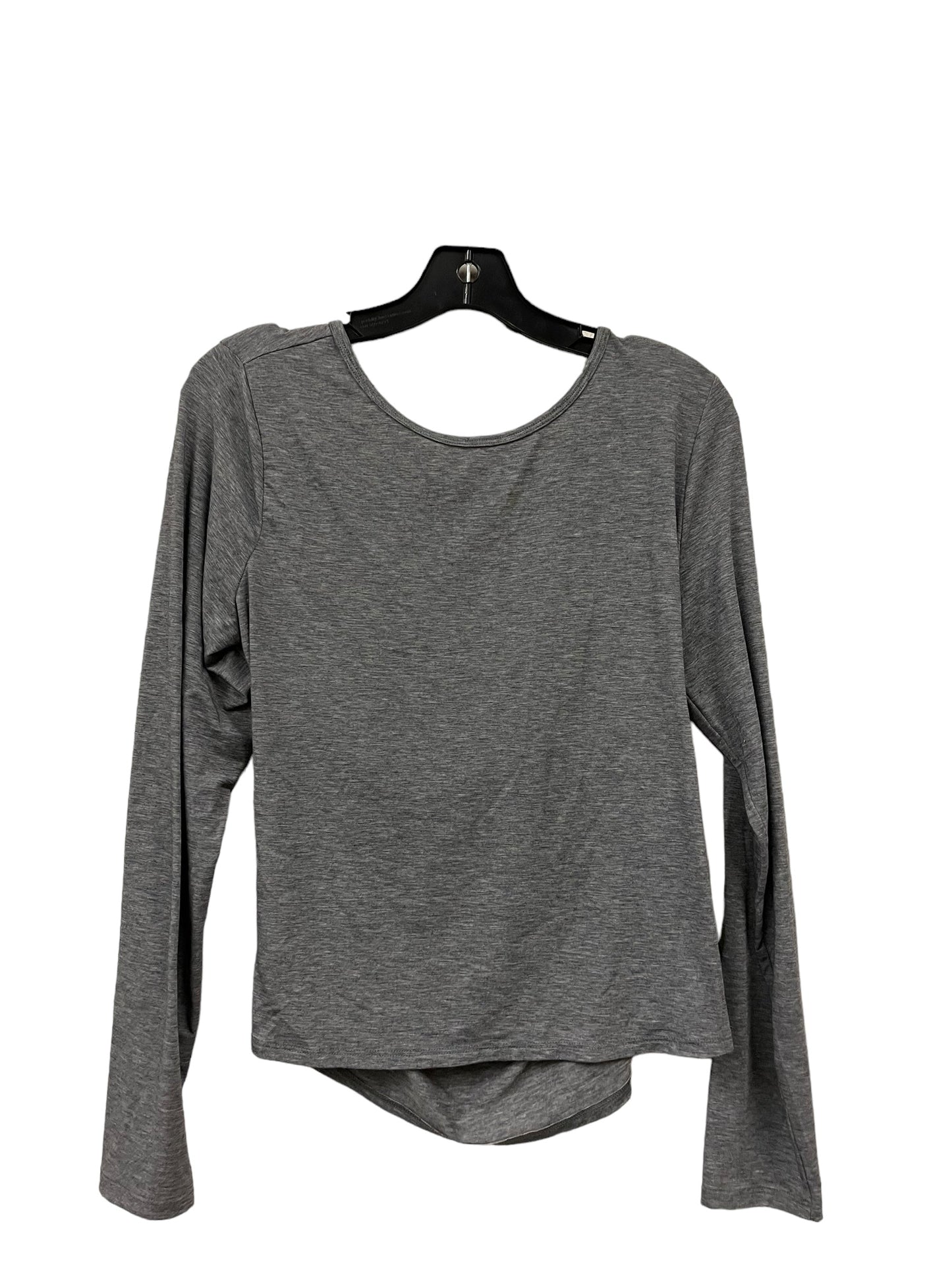 Athletic Top Long Sleeve Crewneck By Gap In Grey, Size: L